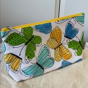 Clinique Butterfly Print Canvas Pouch/Cosmetic Bag